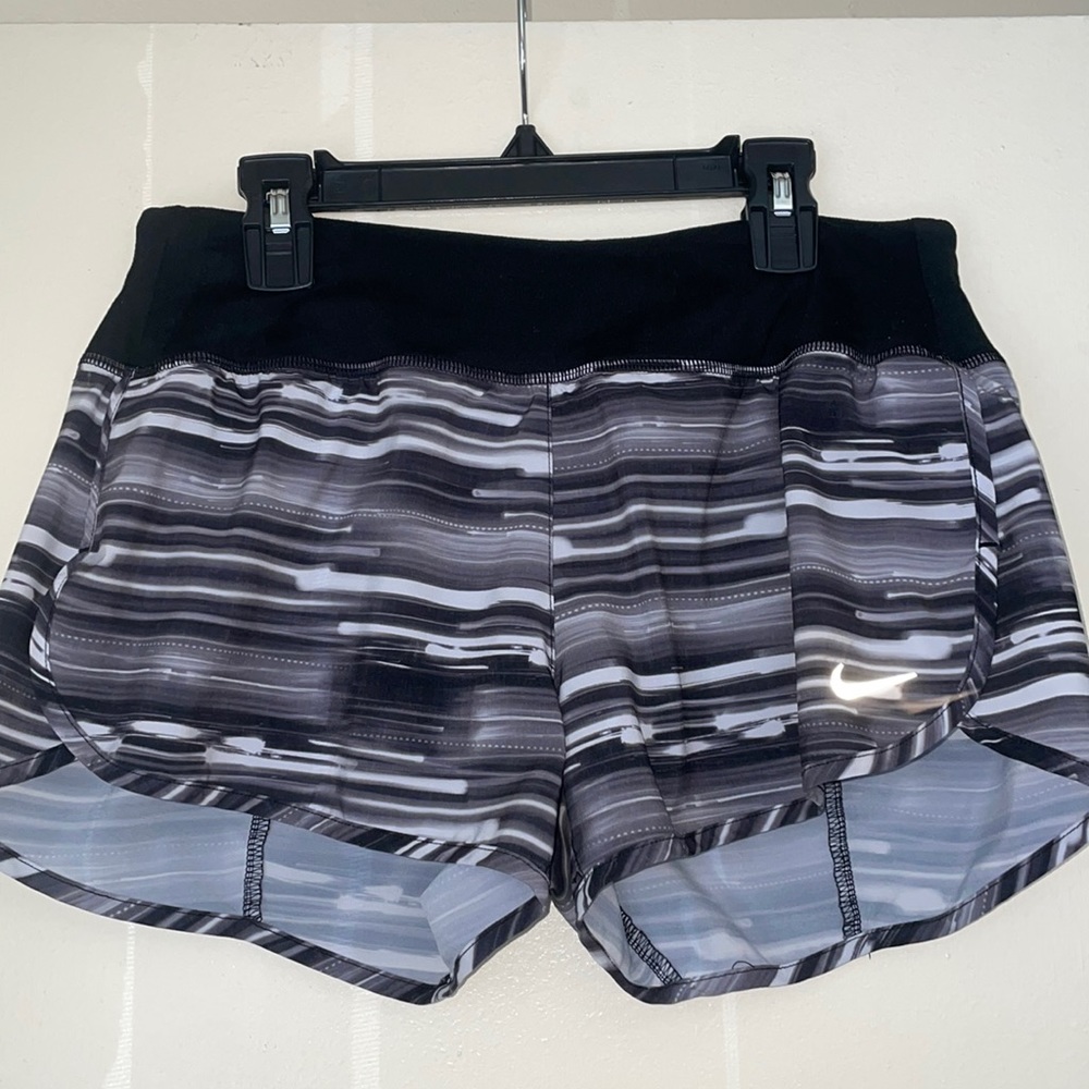 Nike Dri-Fit Black & White Striped Rival Running
Shorts